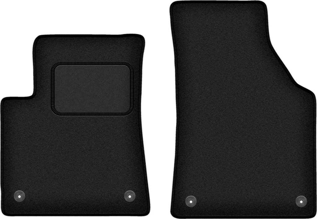 Wielganizator tappetini auto velours anteriori adatto per Jeep Cherokee KL (2013-, SUV) neri, set 2 pz, con fissaggi
