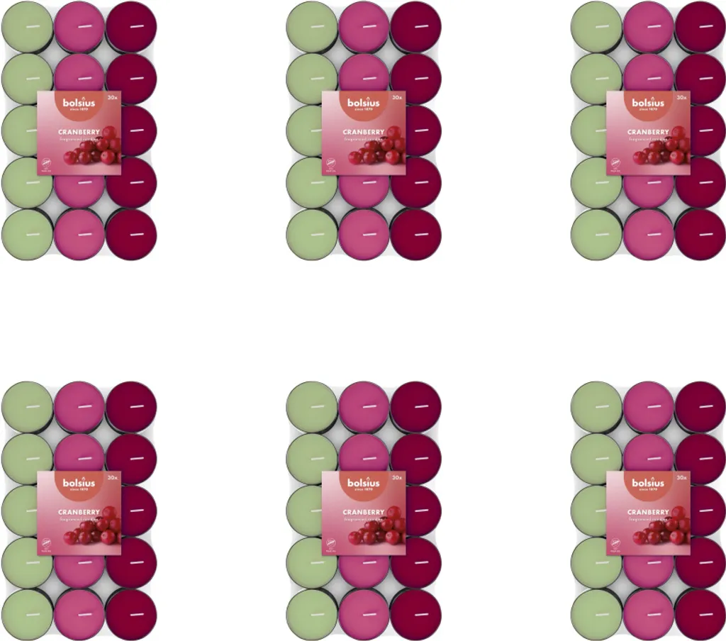 Bougies Parfumées pour Ambiance Maison Senteur Cranberry - Lot de 180