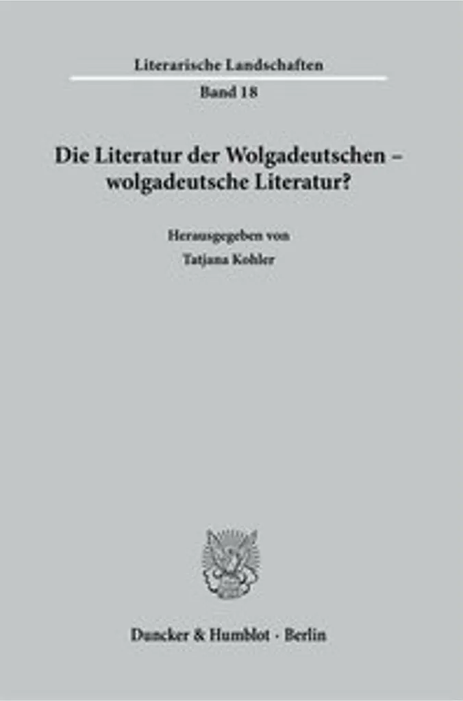 Ouvrage de référence sur la littérature des Allemands de la Volga - Art