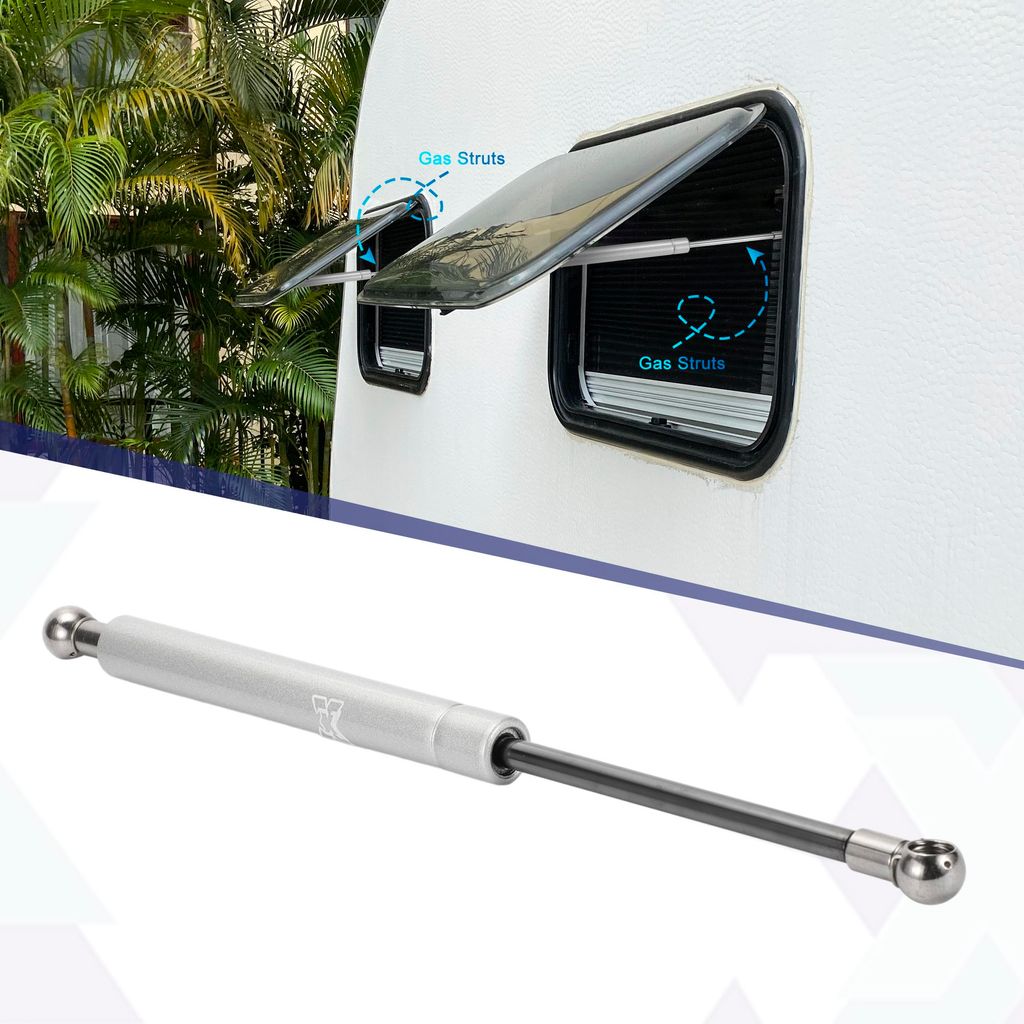 1 Stk. 12 Zoll 22 Pfund / 100N Silber Ton Lift Supports Struts Shocks Gas Spring Universal für Wohnmobil Auto LKW Boot