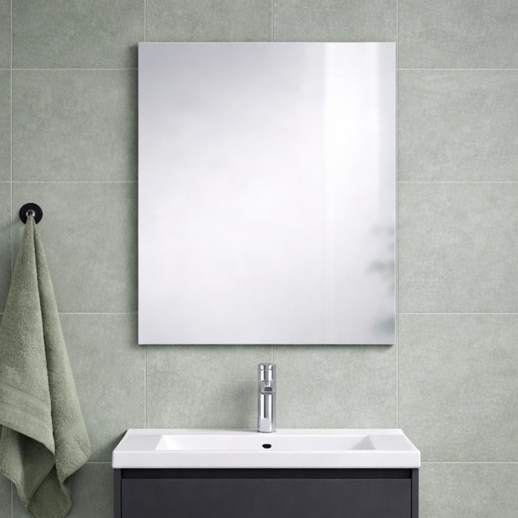 Einfacher Badezimmerspiegel mit grauem ABS-Rahmen 70x60