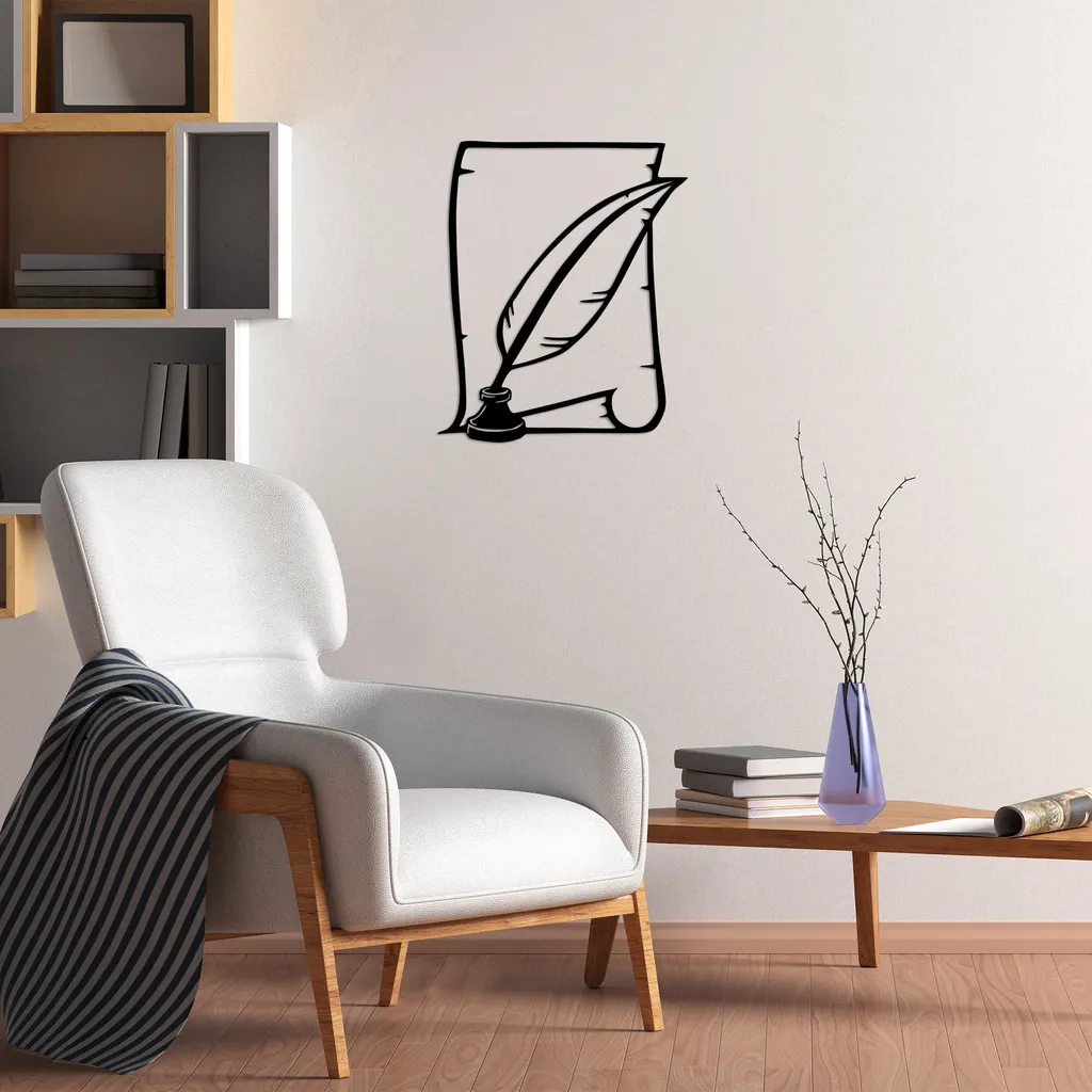 Décoration Murale en Métal Noir Wallity Design Industriel 58 x 70 cm