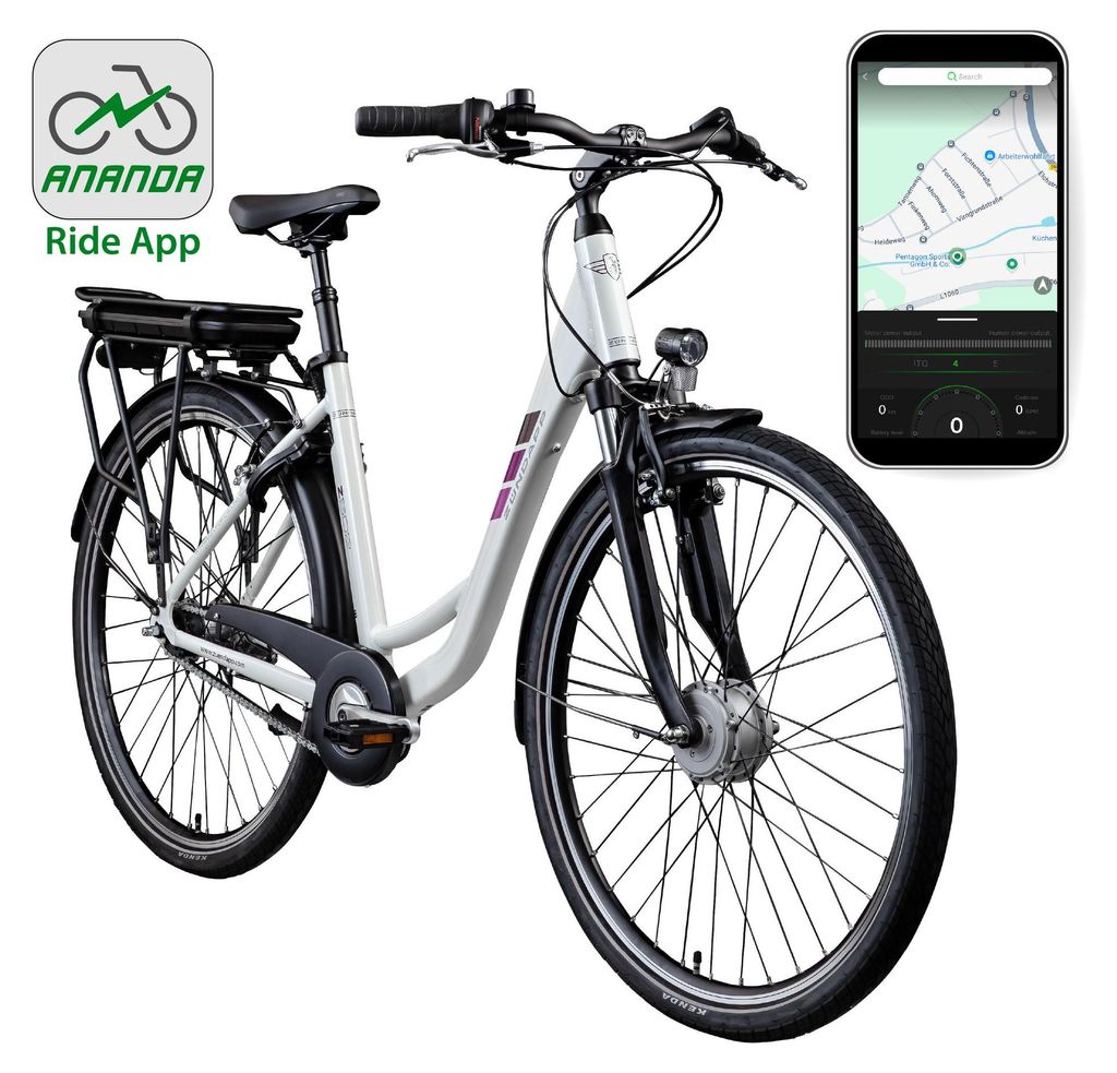 Zündapp Z502 E Bike Damen 28 Zoll weiß/lila 50 cm