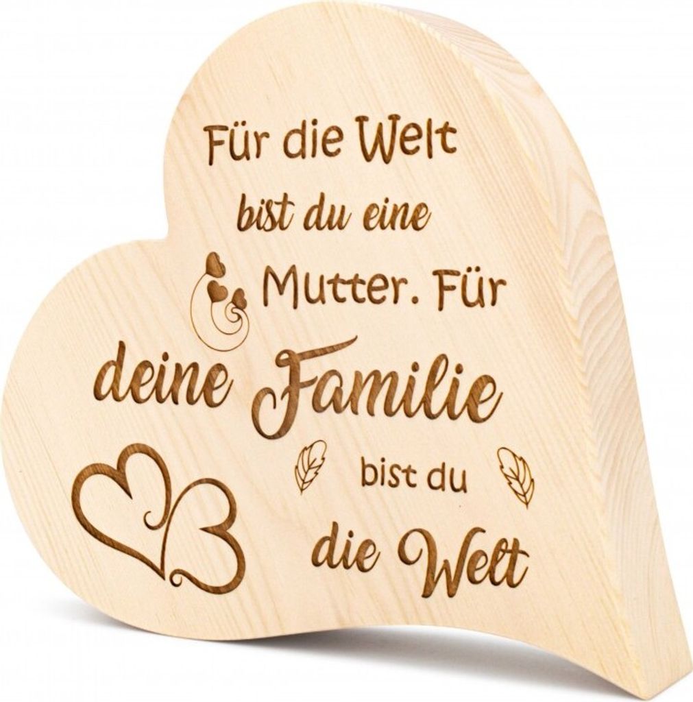 Zirbenherz Für die Welt bist du eine Mutter 30cm
