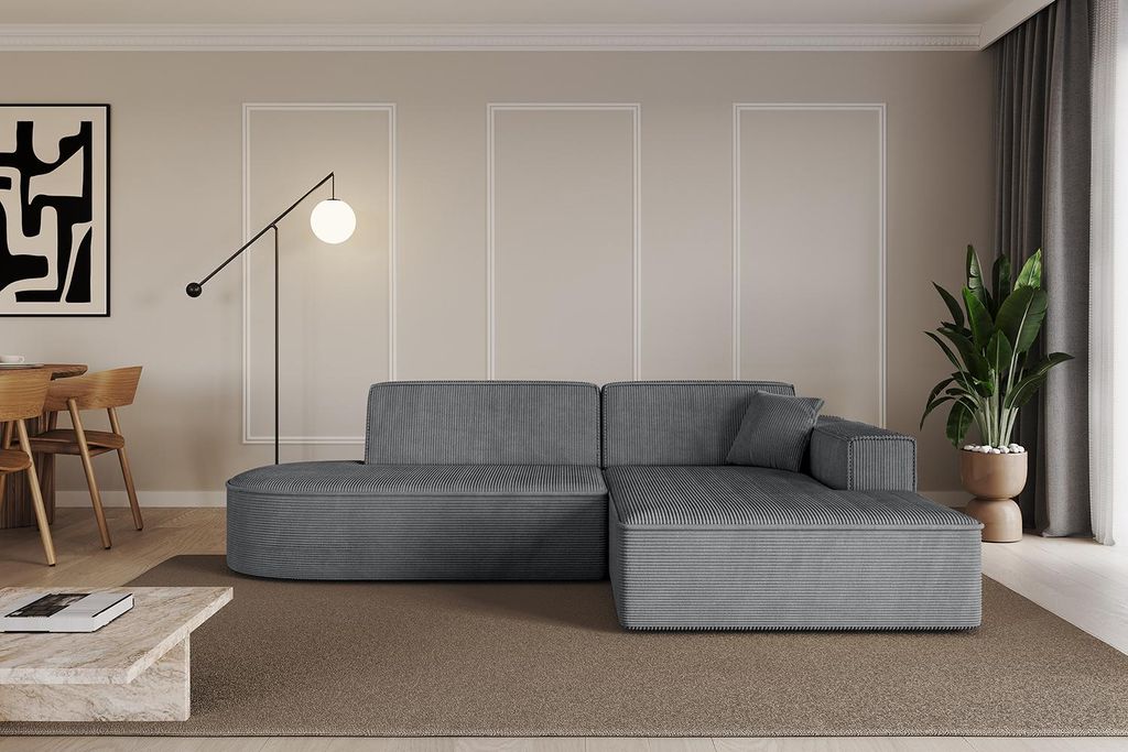 ALTDECOR Ecksofa in L-Form IREA-L1-v4 232x165x77 cm Dunkelgrau Corner Sofa Eckcouch Couch Wohnlandschaft Cauchsofa