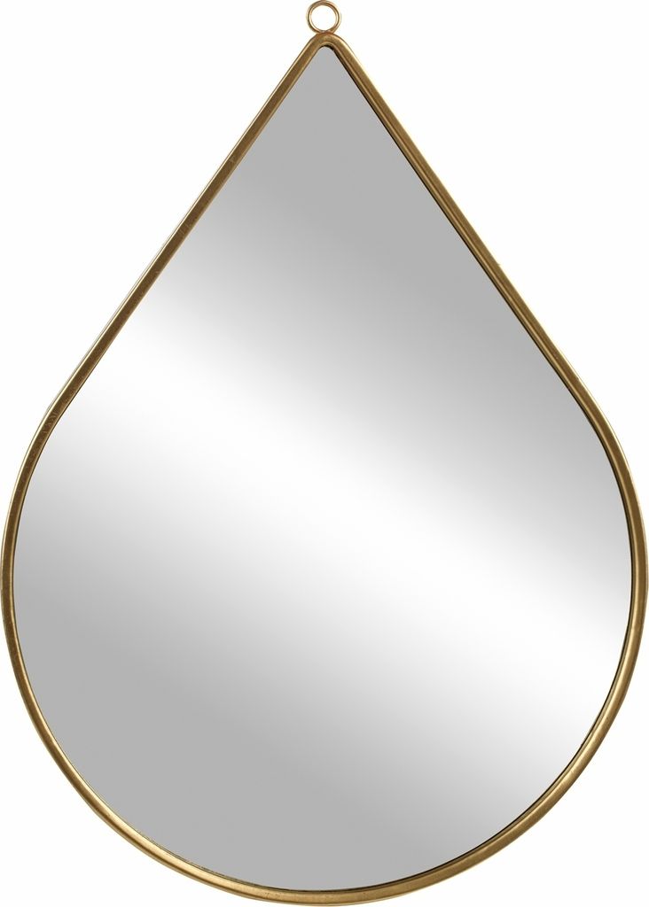Spiegel - Goldfarben - Metallrahmen - 28,5 x 39,3 cm - Tropfenform