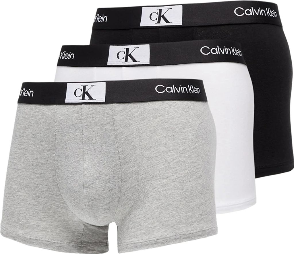 CK CALVIN KLEIN Herren-Boxershorts, 3er-Pack, elastische Baumwolle, sichtbarer Gummizug, Logo, Artikel NB3528A, size XXL / IN 44-46 / cm.112-117, C...