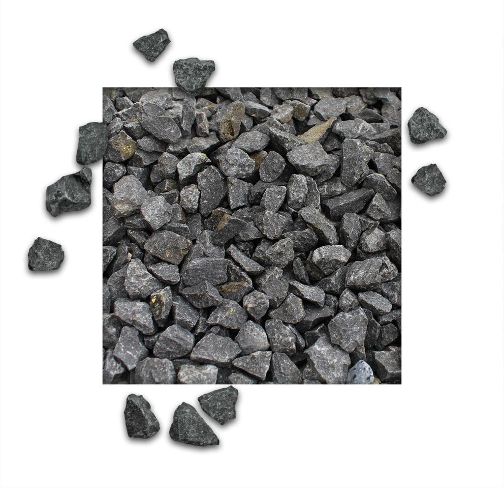 25 kg Basaltsplitt Anthrazit Gartensplitt Ziersplitt Deko Marmor Dekoration Splitt Körnung 16/22 mm