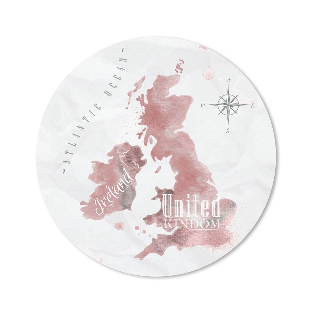 MuchoWow Mauspad Mousepad Karte - England - Aquarell 20x20 cm - Mousepads - Maus Mat - Pad - Mausunterlage - Schreibtischmatte