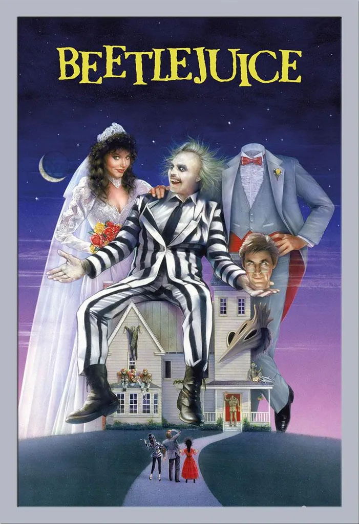 Beetlejuice - Poster - Deceduti di recente + Wechselrahmen, Shinsuke® Maxi MDF silber, Acryl-Scheibe