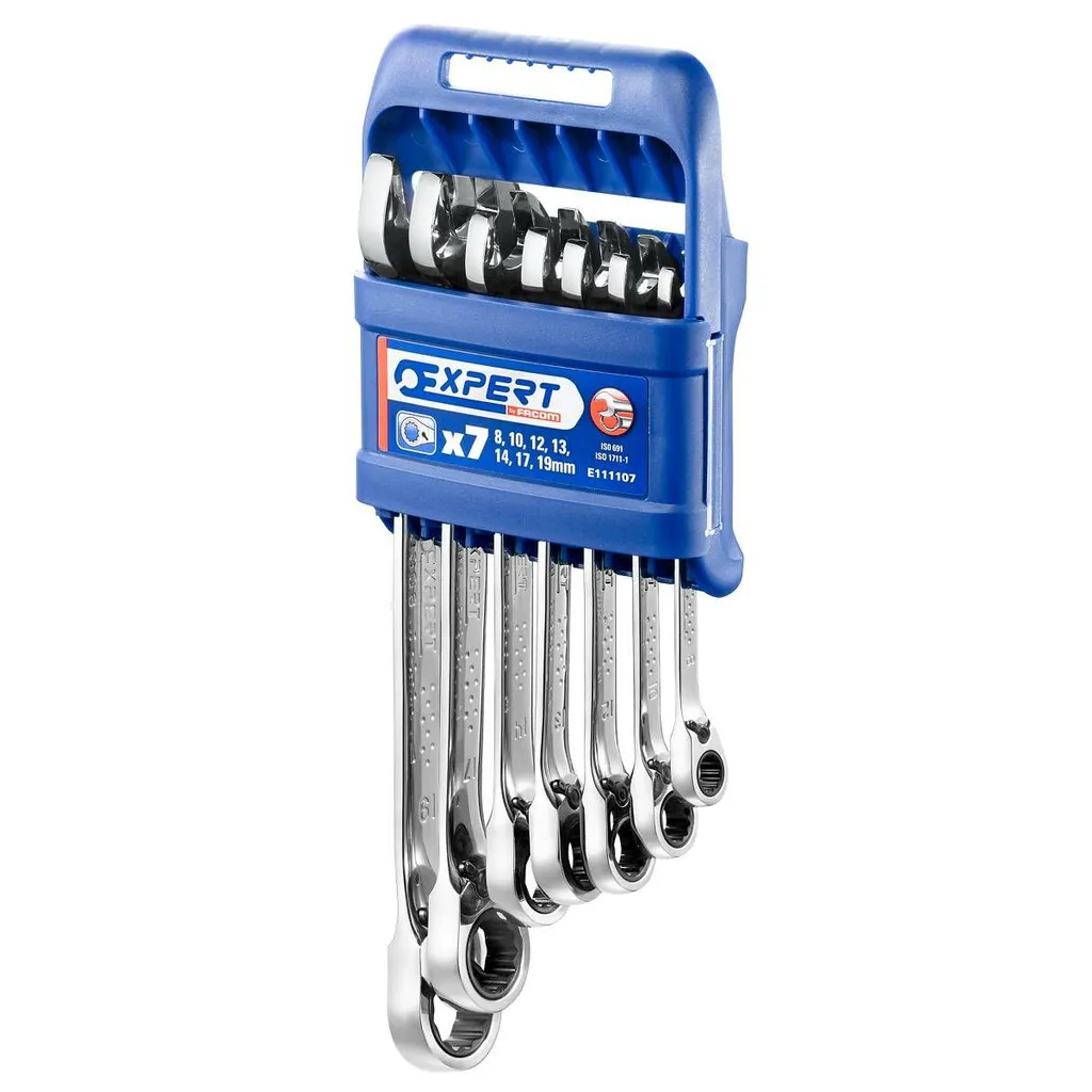 Jeu de clés à cliquet avec clés à fourche en acier chrome vanadium 12 pcs