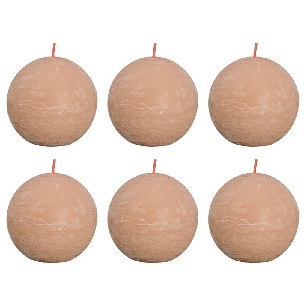 Bolsius Rustikale Kugelkerzen Shine 6 Stk. 76x71 mm Nebliges Rosa