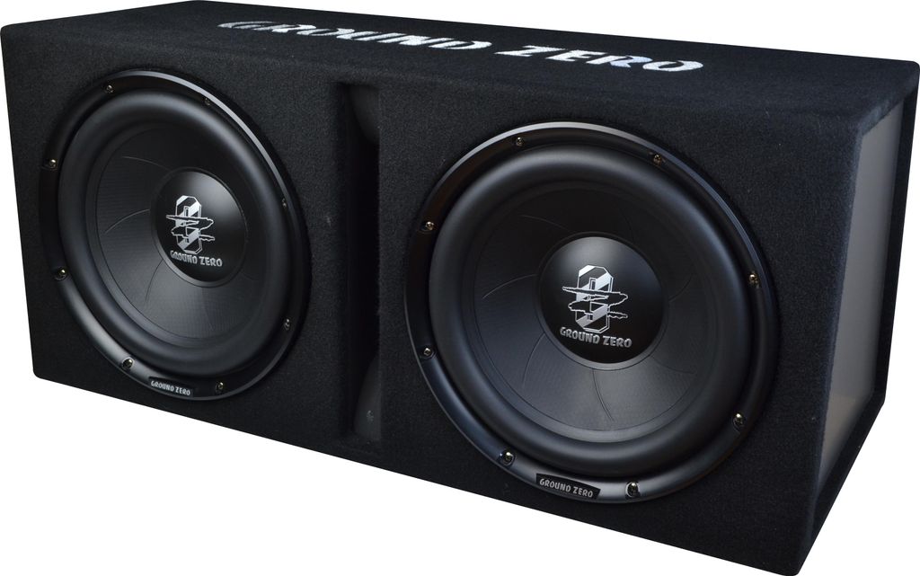 Ground Zero GZIB 2.30BR ACT | 2x 30cm Bassreflex Gehäusesubwoofer aktiv inkl. Endstufe