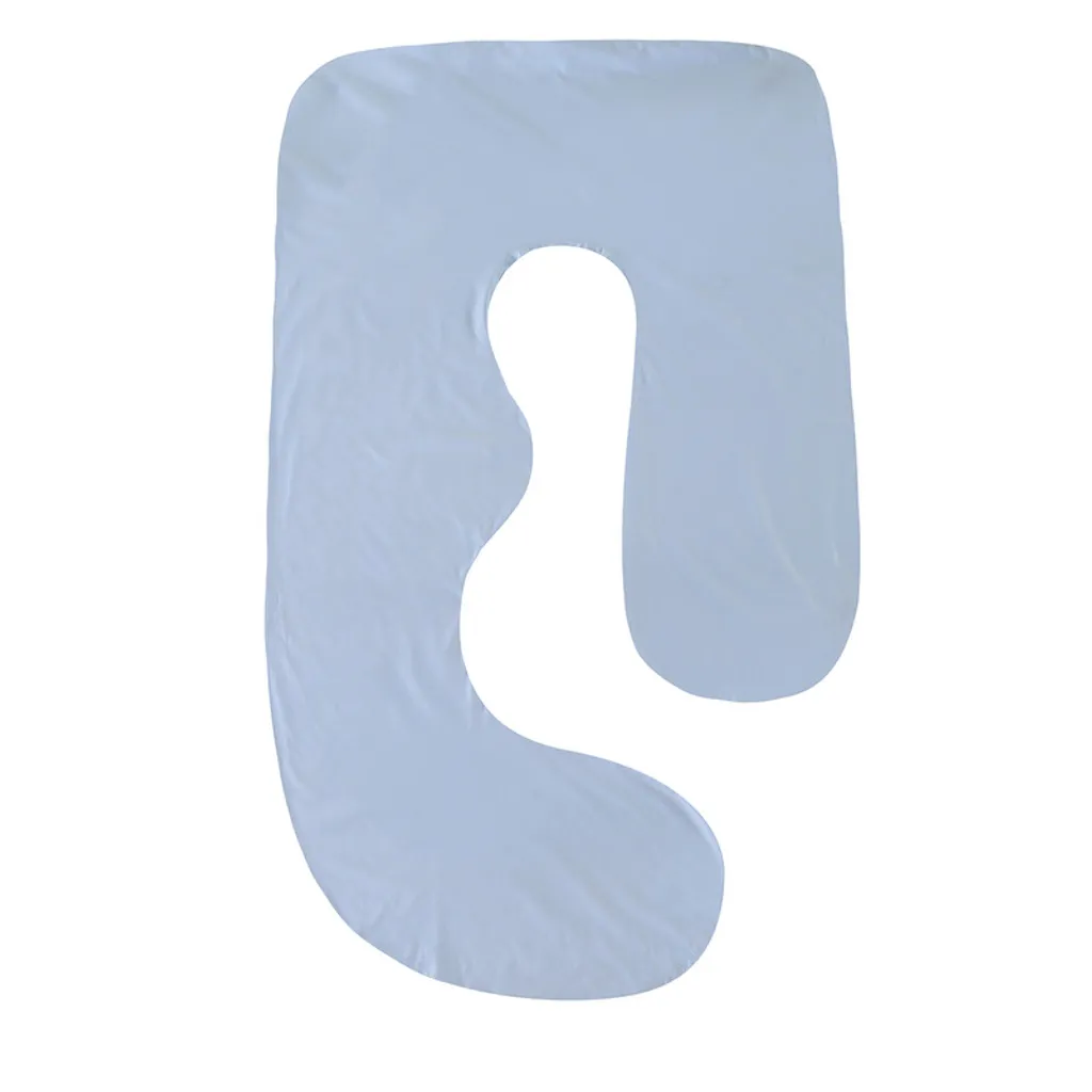 Coussin de maternité grand format bleu pour dormir sur le côté en J - 4