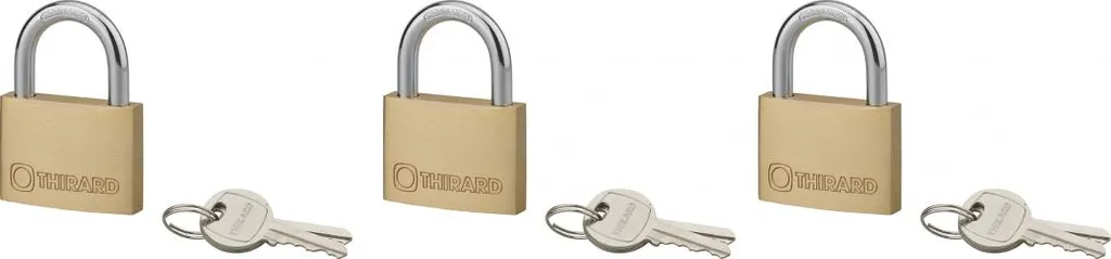 Cadenas s'entrouvrant 45mm Lot de 3 pièces en acier et laiton Thirard
