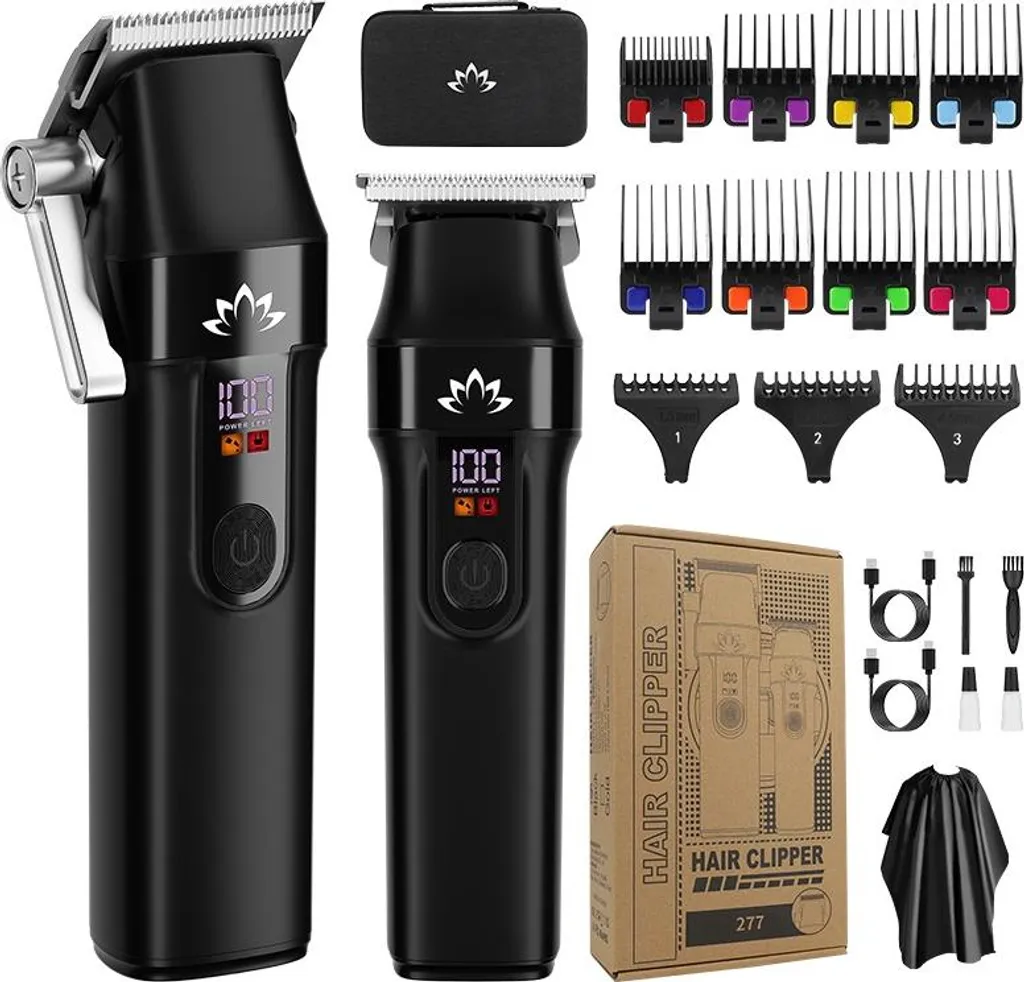 Tagliacapelli INF Set 2 Pezzi Professionale Acciaio Inox Nero