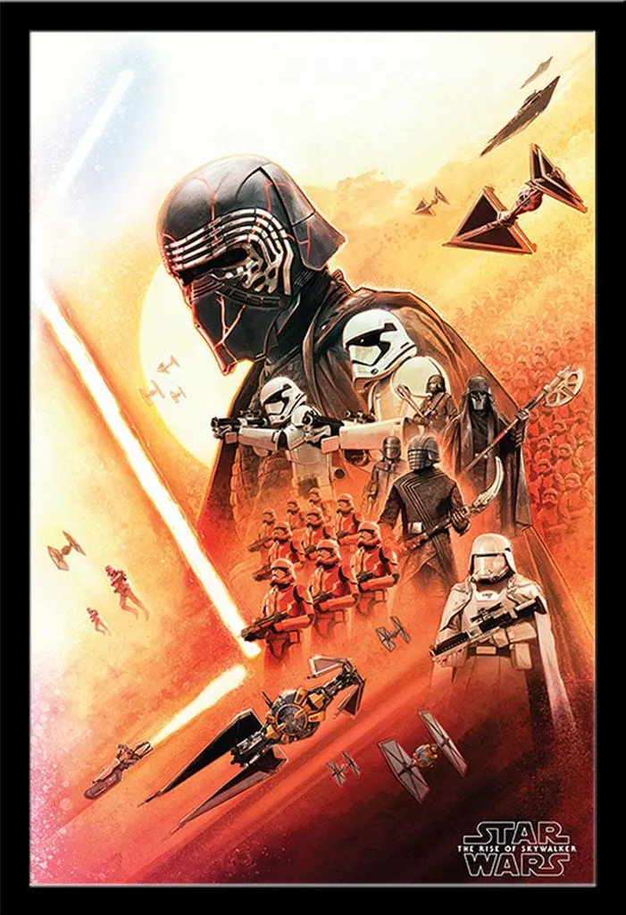 Cadre Photo Star Wars Kylo Ren avec Vitre Incassable et Bordure Noire MDF
