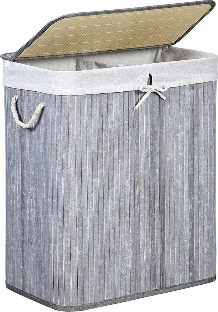 Coffre à linge avec sac à linge amovible pour petite salle de bain 45L