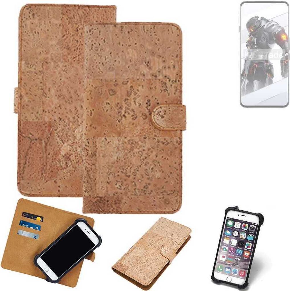 K-S-Trade Hülle kompatibel mit Oukitel WP35 Kork Handyhülle Cover Schutzhülle TPU Case Bumper in Hellbraun, (1x)