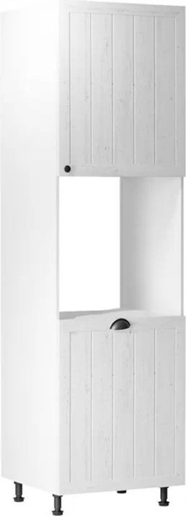 Mikrowellenumbauschrank 60x212x47 cm Küchenschrank küche, Provence D60P Weiß/Matt
