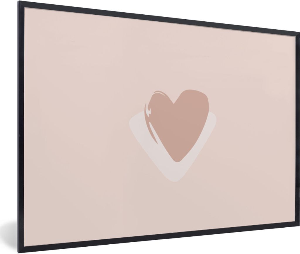 MuchoWow Gerahmtes Poster Sommer - Herz - Rosa 30x20 cm - Poster mit Schwarzem Bilderrahmen Wandposter Rahmen Foto Bilder - Kunstdruck - Bild-Poster