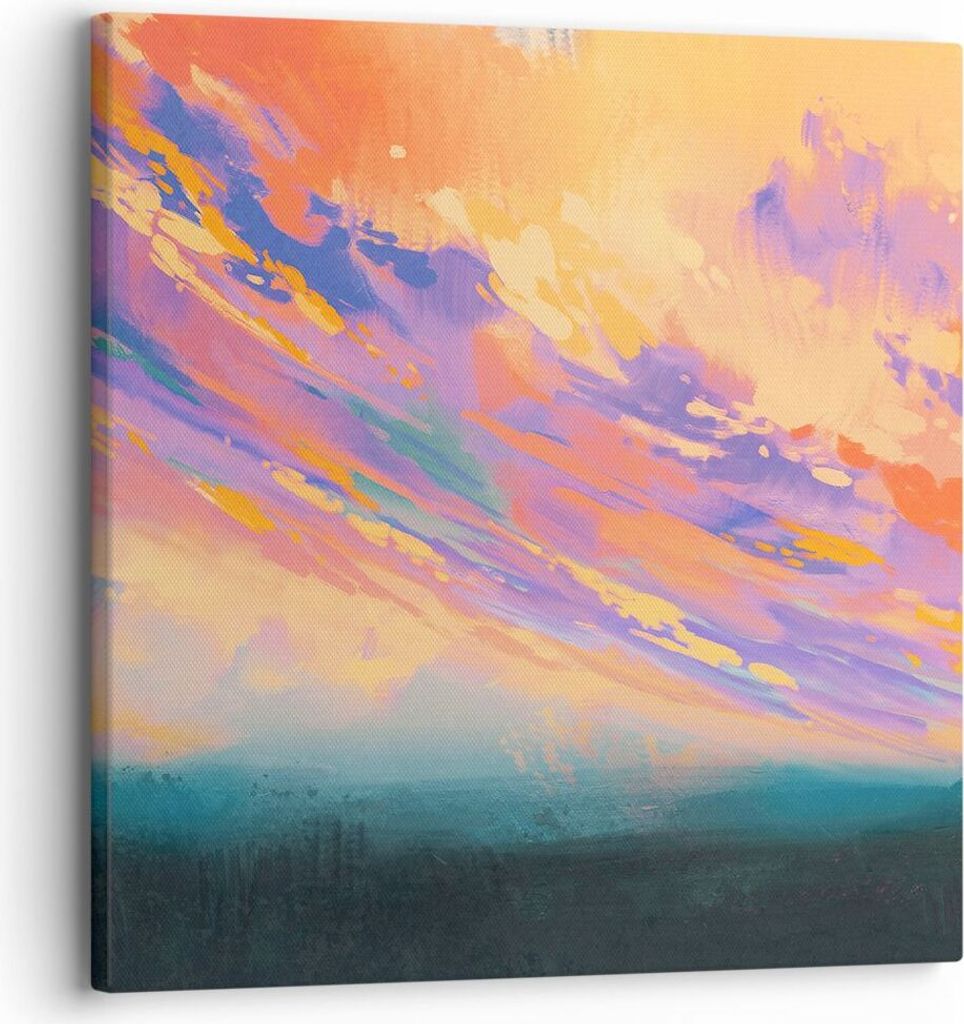 Bild auf Leinwand - Leinwandbild - Menschen Wiese Natur - 30x30cm - Wand Bild - Wanddeko - Leinwanddruck - Bilder - Kunstdruck - Wanddekoration - L...
