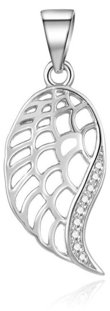 Silver pendant with zircons Angel wing AGH638L