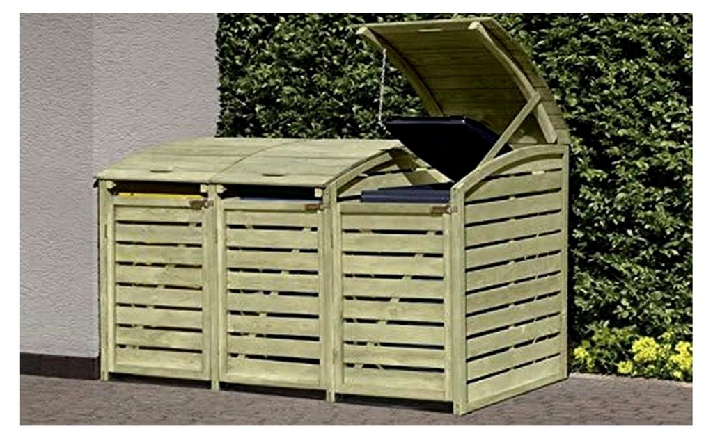Mülltonnenbox für 3 Mülltonnen 240L aus KDI Holz