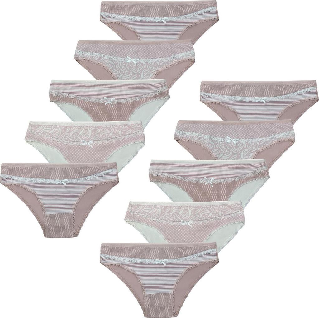 10 Damen Slips mit Spitze aus Baumwolle - 40 Modell 1 Produktbild 