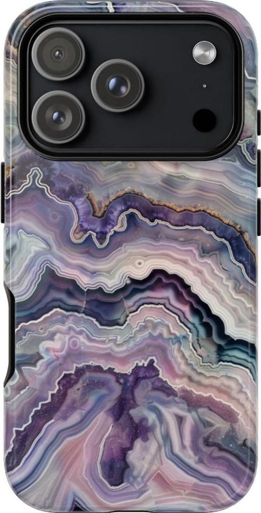 Geodenmuster in Lila und Blau – Hülle Kompatibel mit iPhone 17 Pro