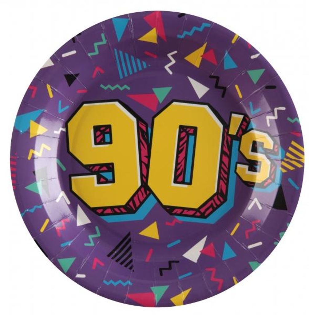 10 Back to the 90s Pappteller 22,5cm