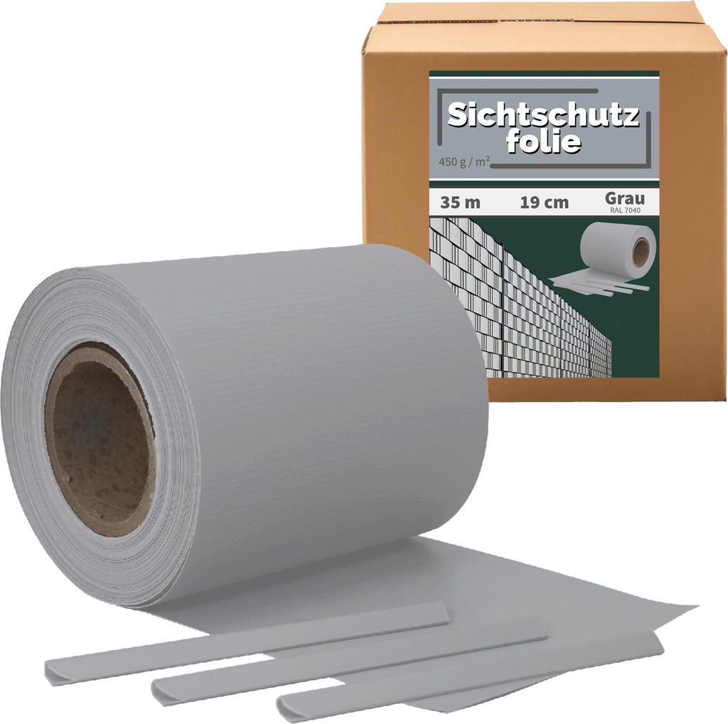 Sichtschutz PVC Sichtschutzstreifen für Doppelstabmatten Zaun Doppelstabmattenzaun Stabmattenzaun Gartenzaun Auswahl 5 Farben Kingpower, Farbe:Gra...