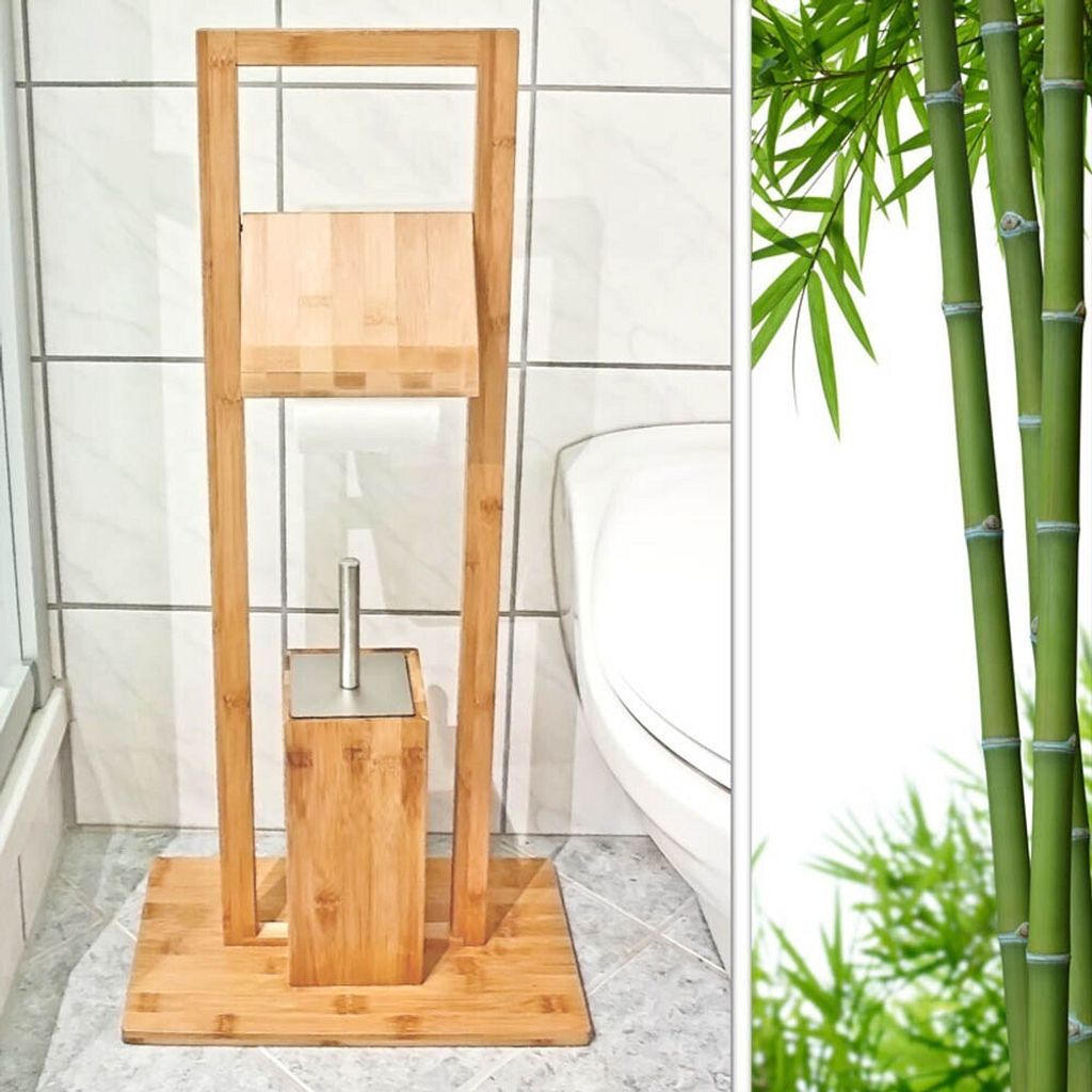 zestaw WC relaxdays brązowy, srebrne drewno Zdjęcie produktu 6