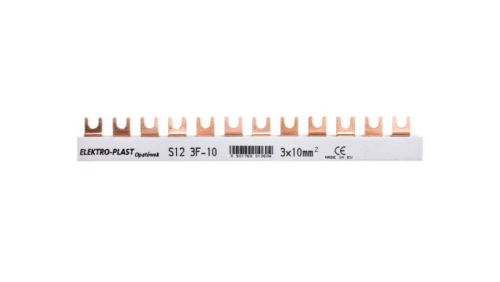Anschlusssammelschiene 3P 63A 10mm2 Gabel (12mod.) 3F S12 3F-10 45.122