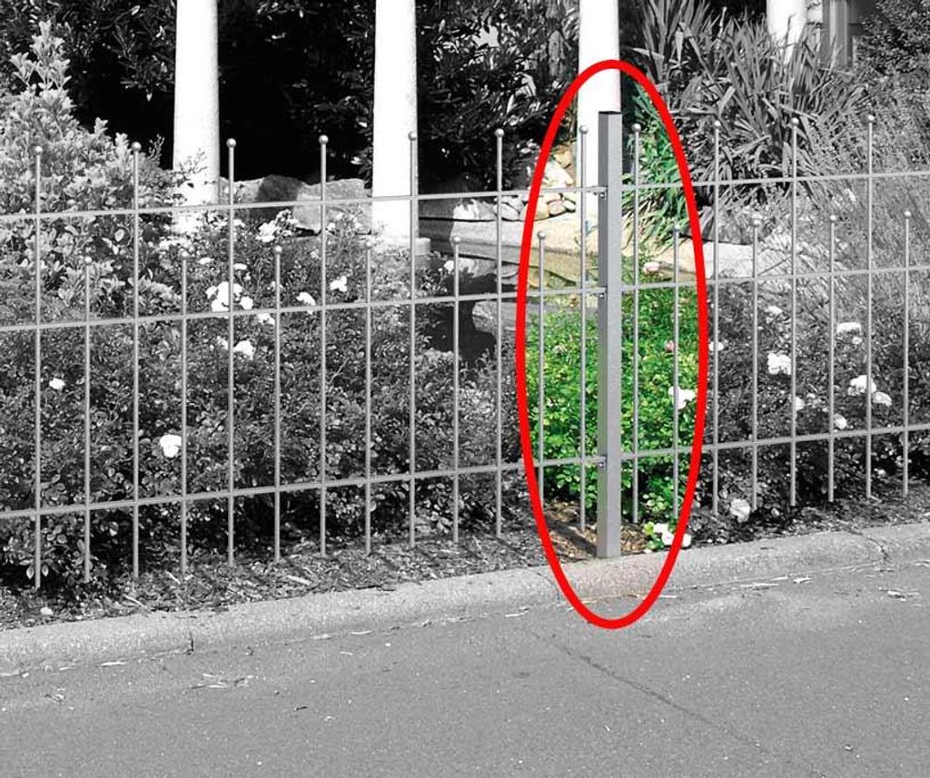 Zaunsystem Madrid Zaunfeldpfosten zum Anschrauben-anthrazit metallic-985 mm-1100 mm