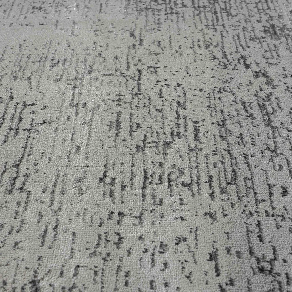 Tapis de Chambre à Coucher 120x170 Gris, Motif Fleurs et Palmiers