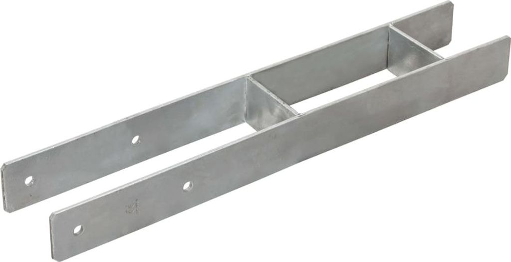 vidaXL Pfostenträger 6 Stk. Silbern 9×6×60 cm Verzinkter Stahl
