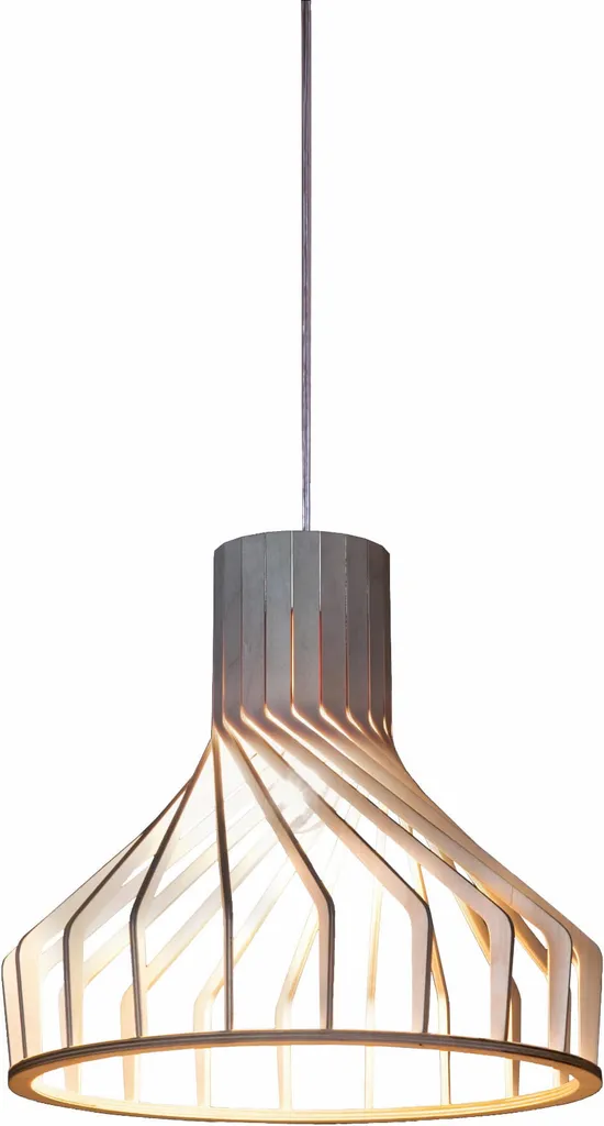 Lustre BIO Bois Blanc : Éclairage Design pour Intérieur Sombre E27