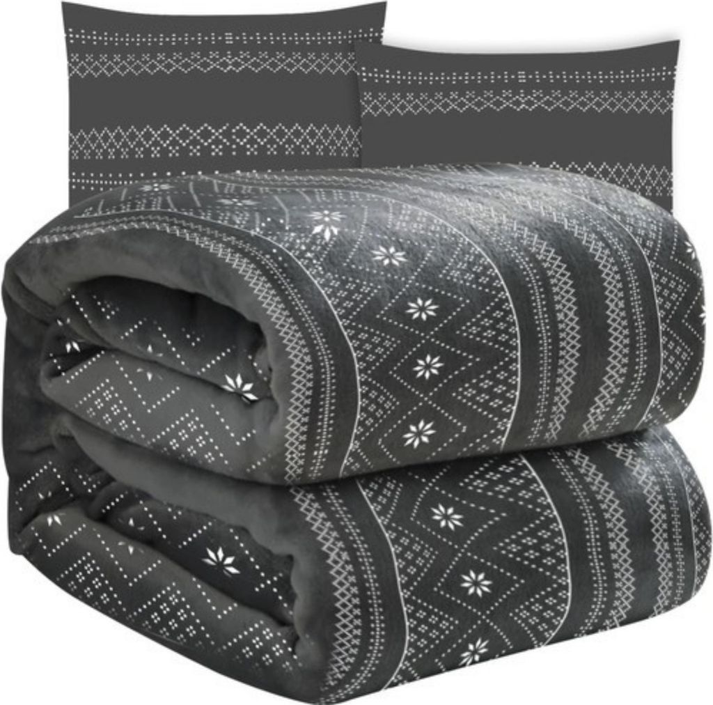 Ruhhy 22598 Decke 160 x 200 cm + 2 x Kissenbezug, grau Produktbild 
