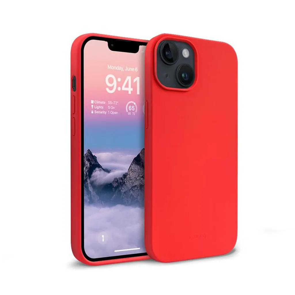 Custodia Silicone Crong iPhone 14 Plus Rosso - Resistente e Antiscivolo
