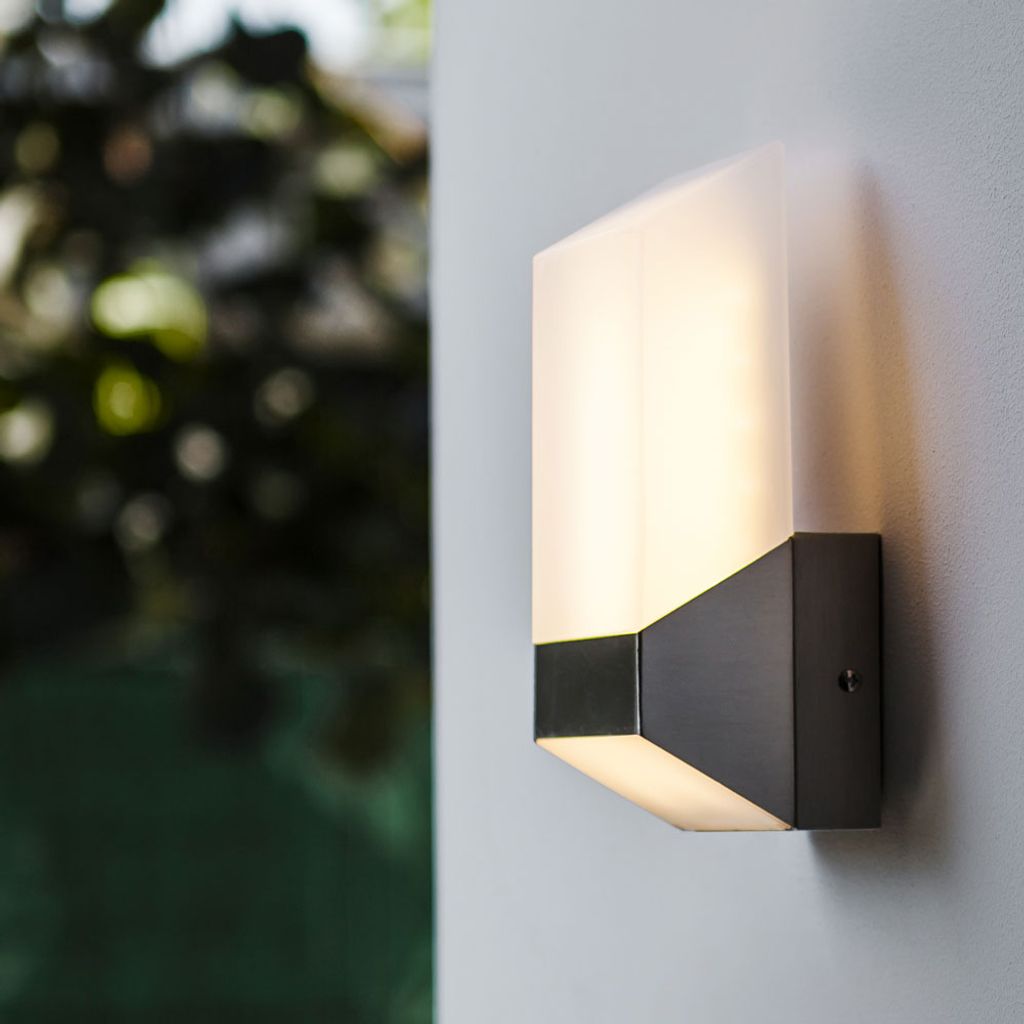 Eco-Light LED buitenlamp, wandlamp, plat, zilver, IP54, 6W, Productafbeelding 