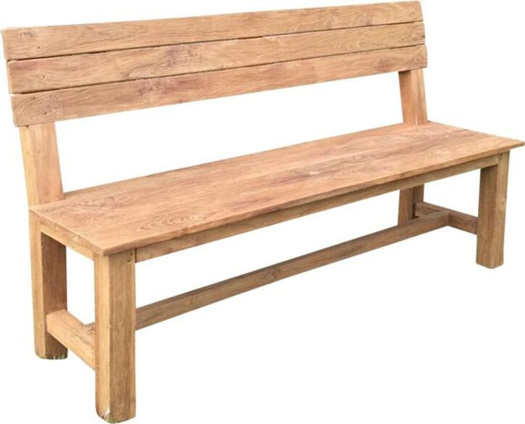 Inko Teak Bank Abacus Recycling Teak mit Rückenteil Produktbild 