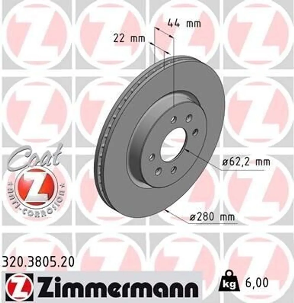 Disque de frein haute résistance thermique Zimmermann pour Kia Rio III
