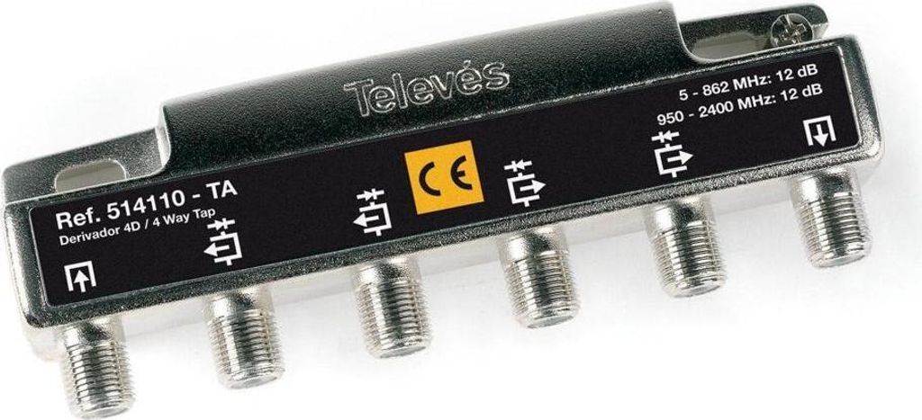 TELEVES Abzweiger 4-fach 5-2400 MHz AD: 12 dB AZS412DCFN