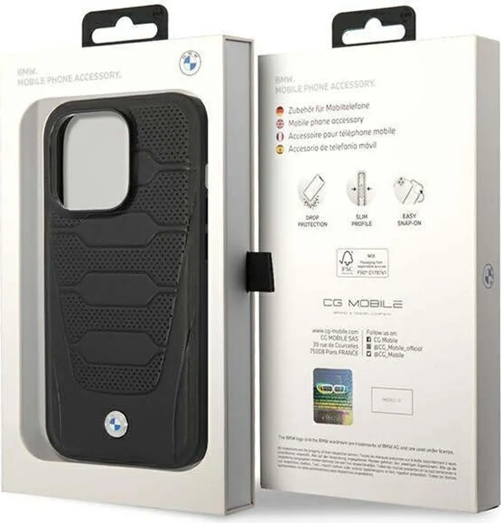 BMW iPhone 14 Pro Max Case Leather Seats Pattern MagSafe Black - Shop - 8