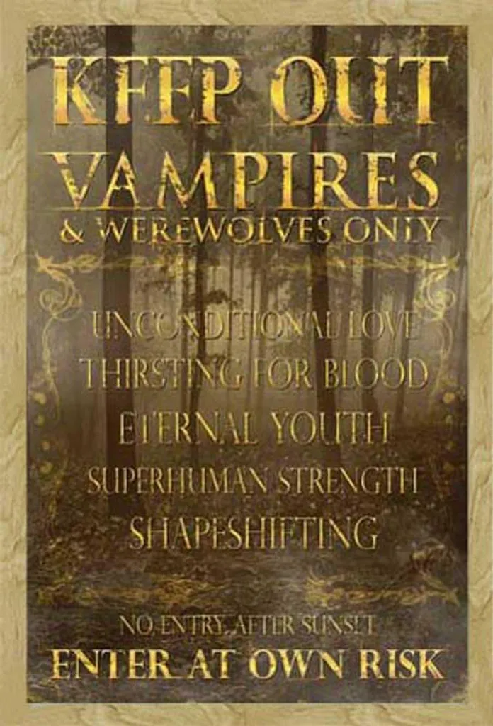 Poster Fun Vampiri + Cornice Shinsuke Maxi MDF Faggio - 61x91,5 cm