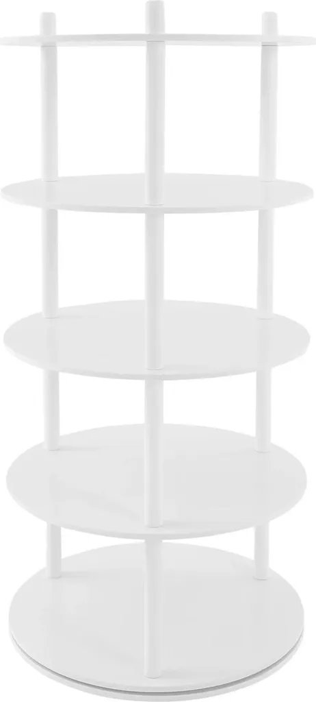 Support chaussures pivotant 360° en PVC blanc robuste charge 50 kg