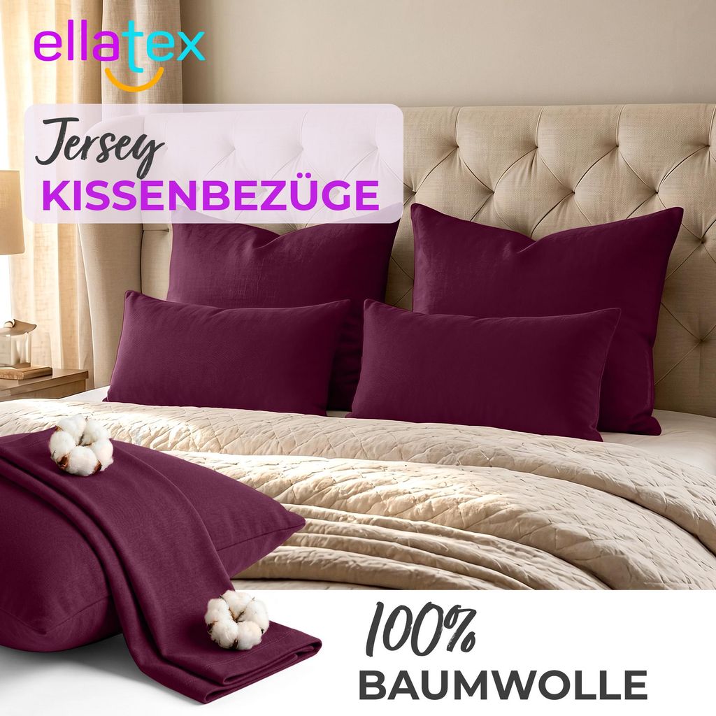 40x40 cm Burgund Jersey Kissenbezug