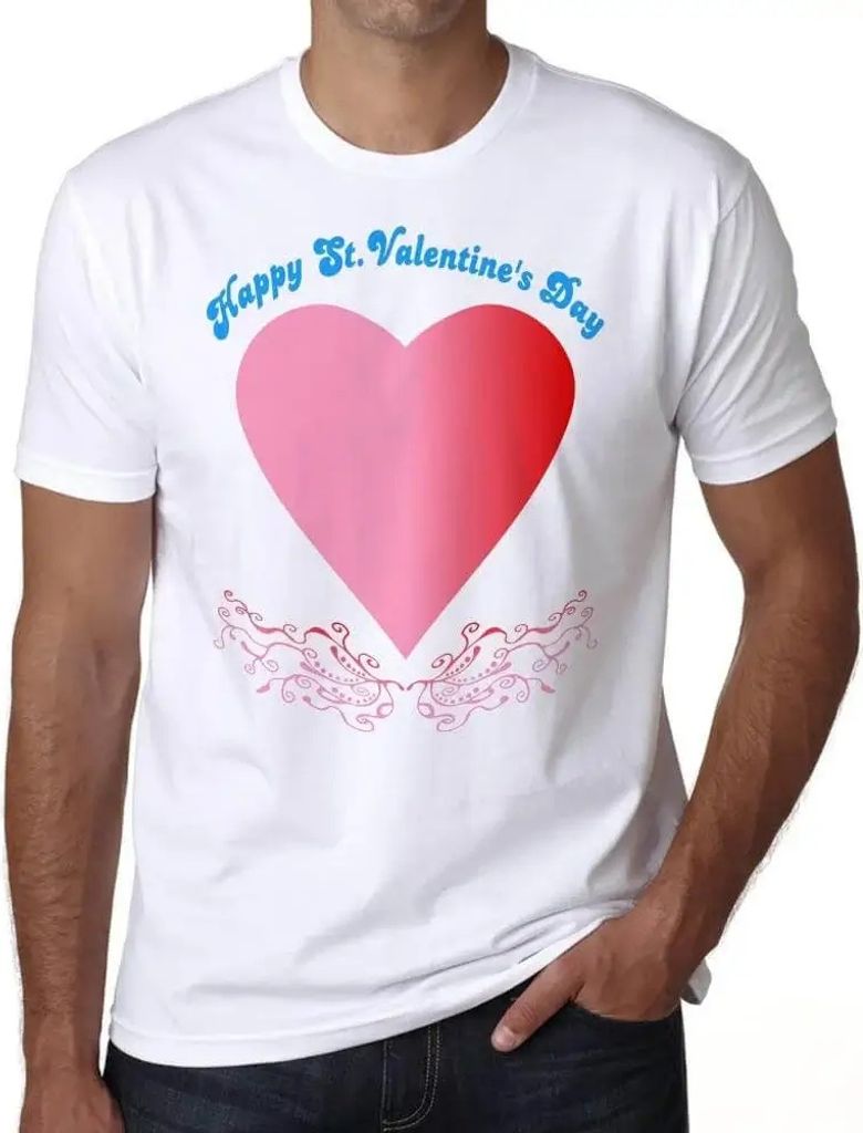Herren Grafik T-Shirt St Valentinstag – St Valentines – Öko-Verantwortlich Vintage Jahrgang Kurzarm Lustige Druck Geburtstag Geschenk Mann