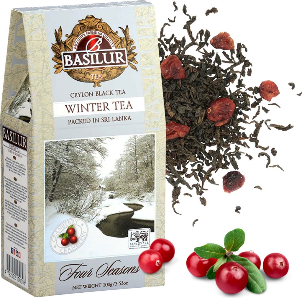 BASILUR Winter Tea Schwarzer Blatt-Tee mit Cranberry-Zusatz 100 g x1